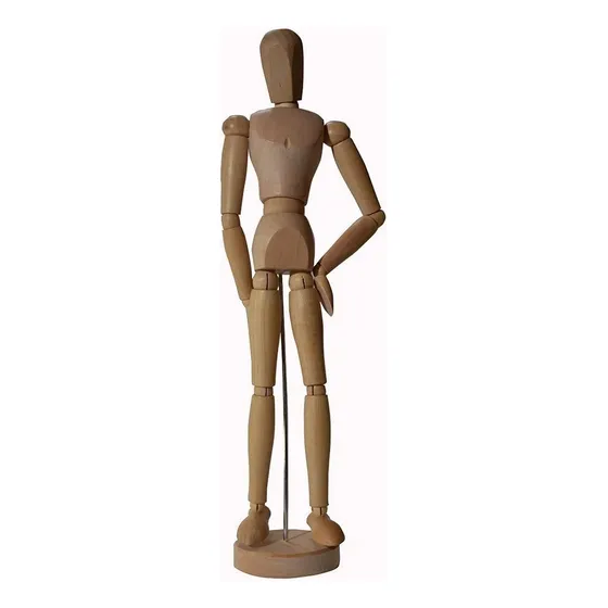 Maniquie Muñeco Articulado De Madera De 30 Cm