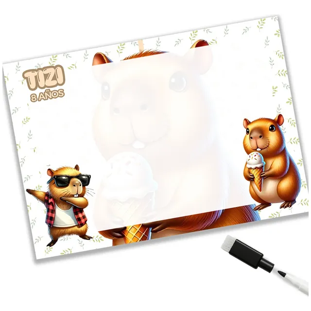 30 Pizarras Personalizadas Con Marcador Souveniers Capibara