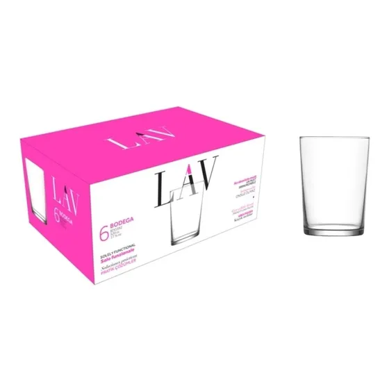 Vasos De Vidrio Bodega 520cc 17,50 Oz [6 Unidades] 