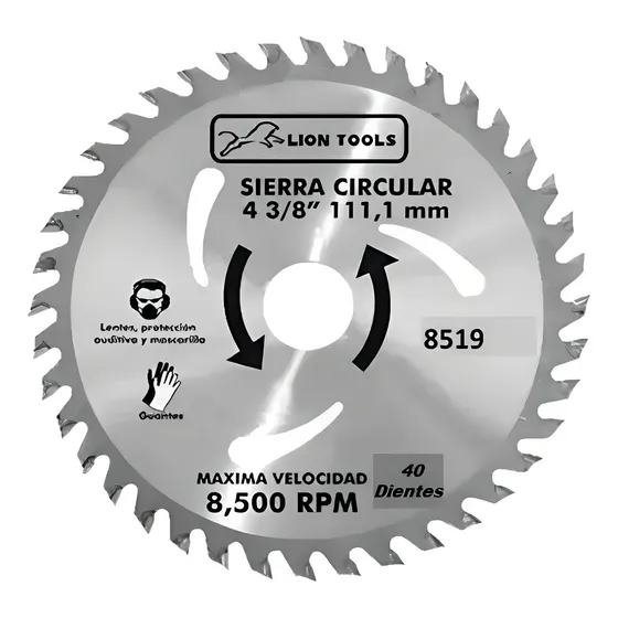 Disco Para Sierra Circular 4 3/8 40 Dientes Lion Tools 8519