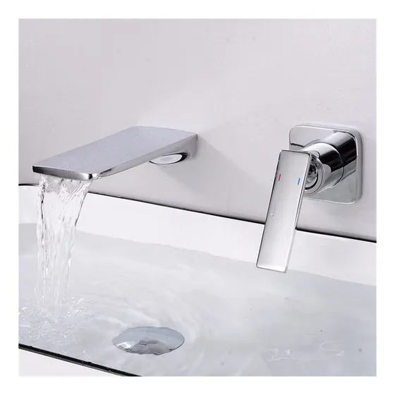 Grifo Agua Para Lavabo Caja Incorporada Color Dorado Negro