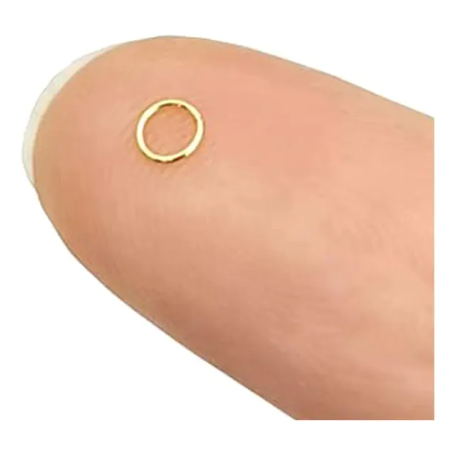 Anillo Salto 0.079 In Chapado Oro 18 Quilate Abierto Acero S