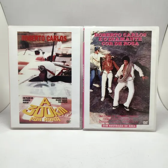2 Dvds Filmes Roberto Carlos - A 300km + Diamante Cor De Ros