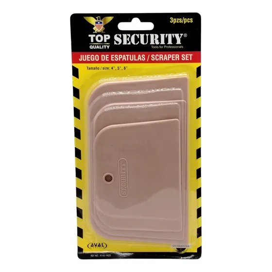 Juego De Espatulas Plasticas 3pzs - 4, 5 Y 6 PuLG, Segurity.