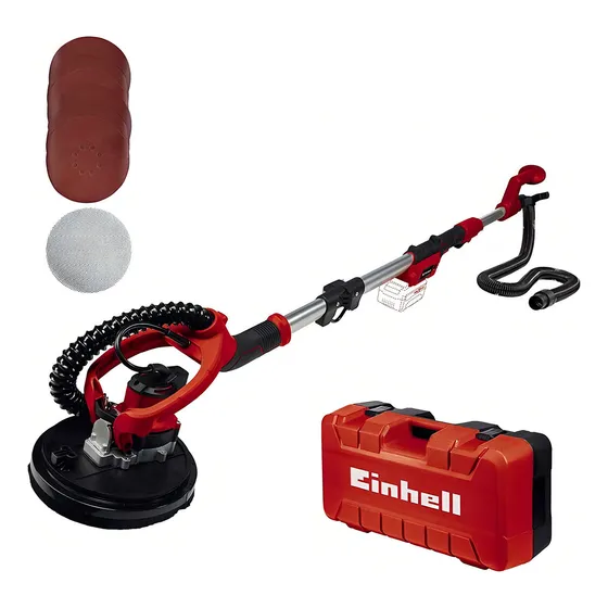 Lijadora de pared inalámbrica Einhell TE-DW 18/225 Li - Solo con sistema velcro roja y negra 18V