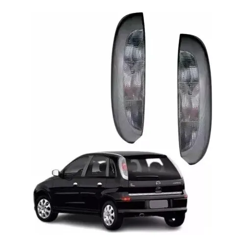 Par Lanterna Traseira Corsa Hatch 2009 2010 2011 2012 Fumê 