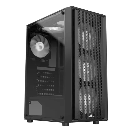 Gabinete Gamer Iceberg Flow C Dark Edition 6 Fans No Led Color Negro
