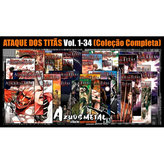 Kit Ataque Dos Titãs - Shingeki No Kyojin - Vol. 1-34 (coleção Completa) [mangá: Panini]