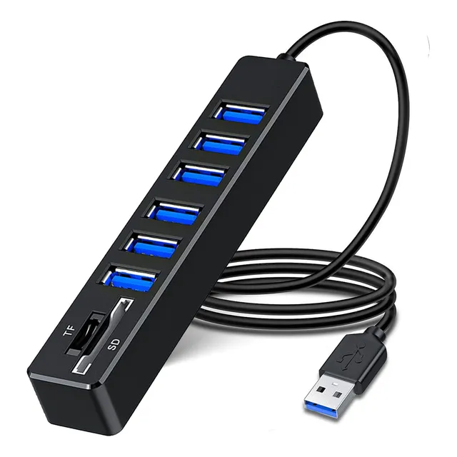 Adaptador Usb Hubs 8 En 1 Lector De Tarjetas Sd / Tf