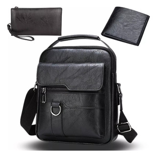 3pc Bolso Hombre Maletin Bandoleras Y Billetera Kit 3pc Bolso Hombre Maletin Bandoleras Y Billetera Kit