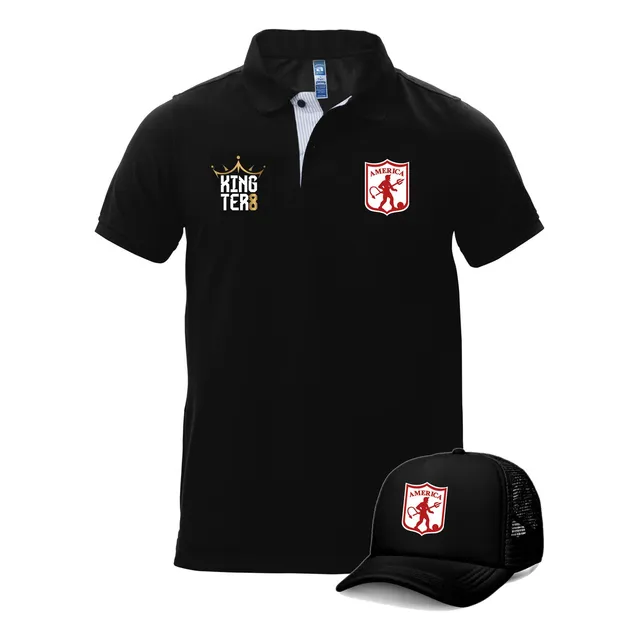 Camiseta Tipo Polo America De Cali Futbol + Gorra Kingter8