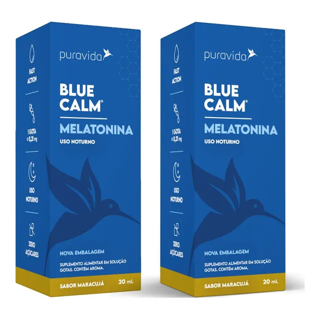 Kit 2 Melatonina Em Gotas 20ml Rapida Absorcao Puravida