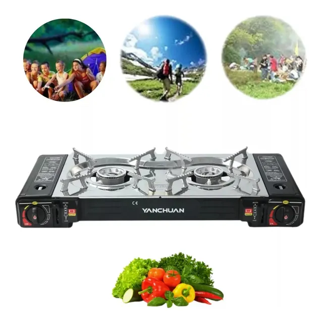 Cocinilla Doble Hornilla Encimera Portatil Camping