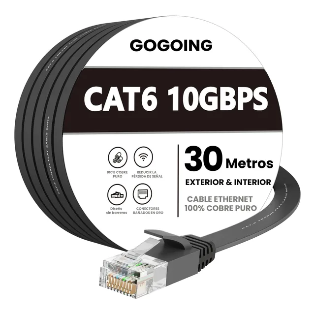 Utp Plano Cable Ethernet Red Lan30m Reforzado Cat6
