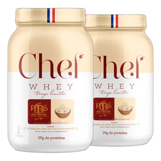 Combo 2 Whey Zero 29g Proteina Doce De Coco 800g - Chef Whey