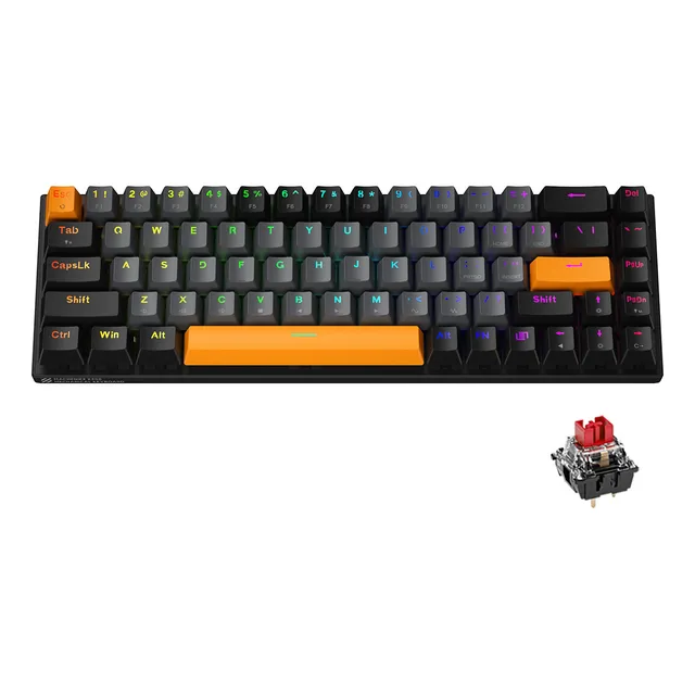 Teclado Mecánico 65% Gamer Machenike K500-b68 Hot Swap Rgb