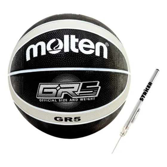 Pelota De Básquet Molten Gr5 Negra + Medidor De Presión