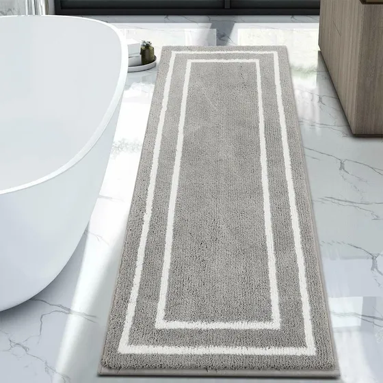 Uphome Alfombra Baño Absorbente Agua Extra Larga Color Gris