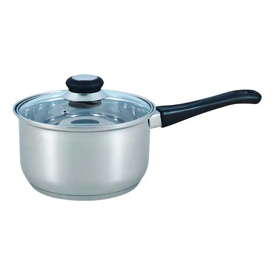 Cazo Cuori Giulia 18 cm acero inoxidable tapa de vidrio