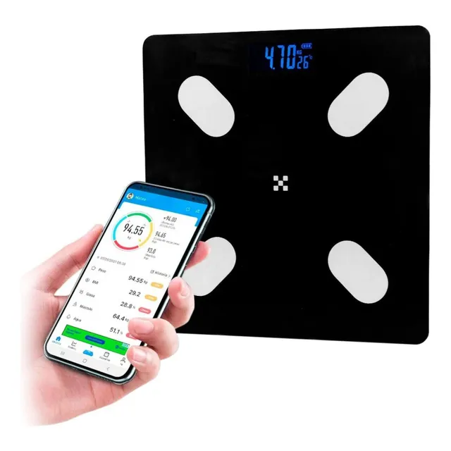 Bascula Balanza Pesa Digital App Bluetooth Gym 180 Kg