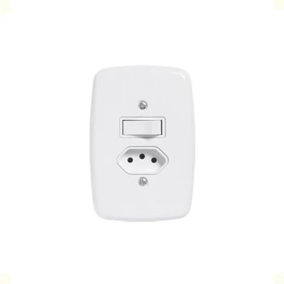 Kit 10 Interruptor Simples + Tomada 10a 2p+t Pluzie