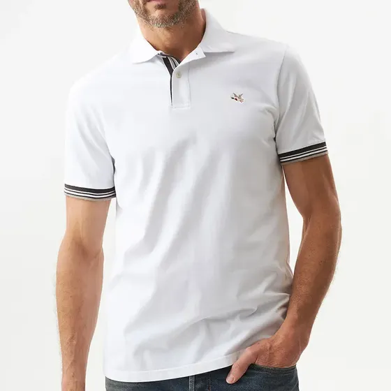 Polo Slim Fit Manga Corta Para Hombre Blanco 0 C | Cuotas sin interés