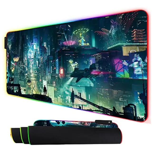 Alfombrilla De Ratón Rgb, Xxl Led Gaming Mouse Mat