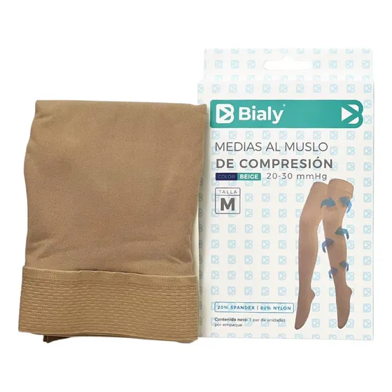 Media De Compresion 20-30mmhg Al Muslo Talla M Bialy®