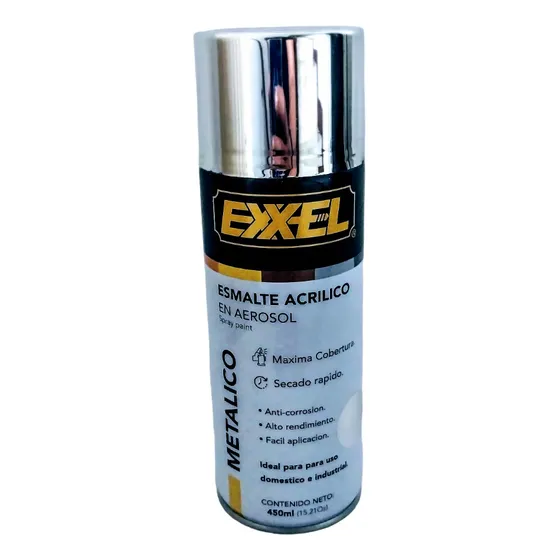 Pintura En Spray Cromado Espejo 450ml Exxel