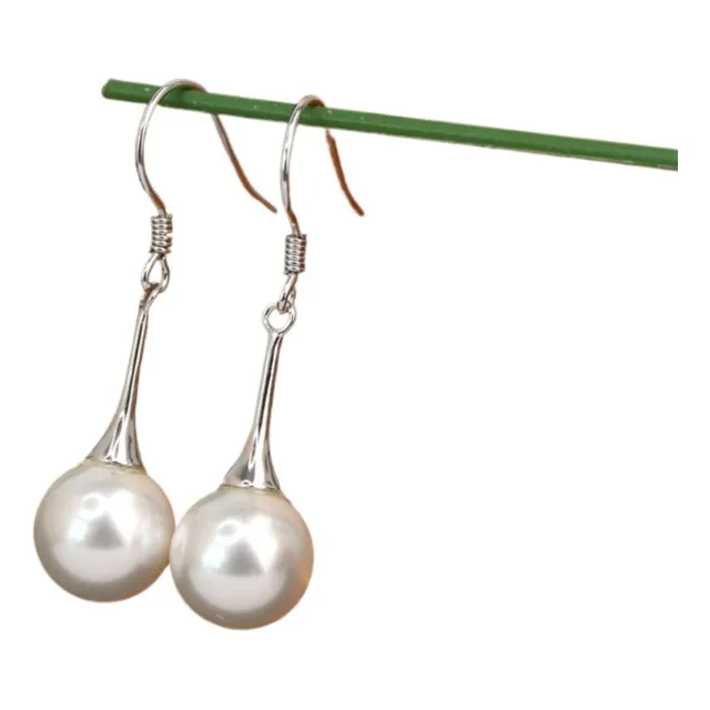 Pendientes De Perla Blanca Natural De 9-10 Mm