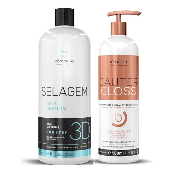 Borabella Kit Cauter Gloss + Selagem Sem Formol Profissional