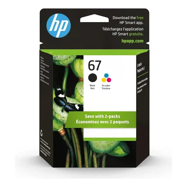 Cartuchos De Tinta Negra/tricolor Hp 67, 2 Unidades - 1 Pack