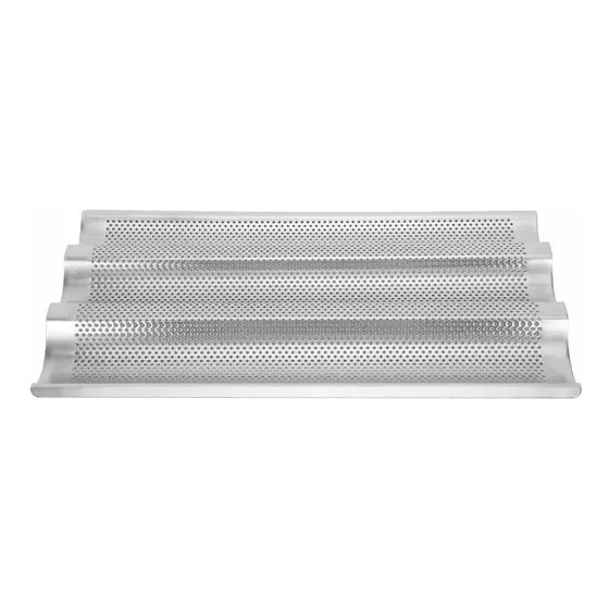 Baguette Mold 430 Para Pan Acero Inoxidable 3 Ranura