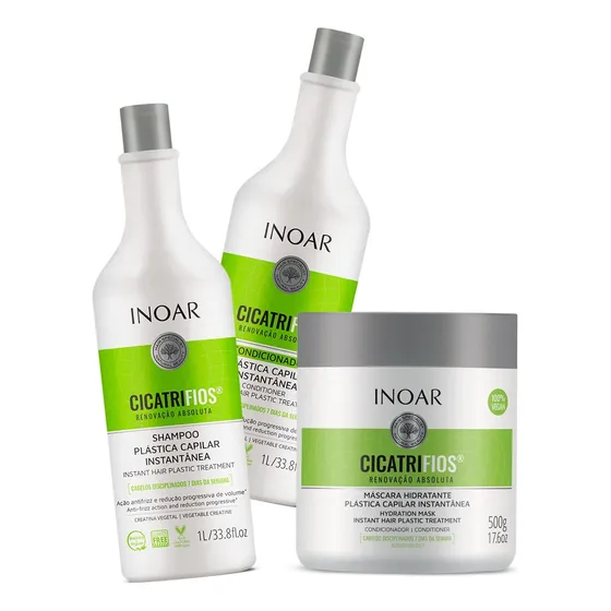 Kit Shampoo + Cond 1 Litr + Máscara 500g Cicatrifios - Inoar