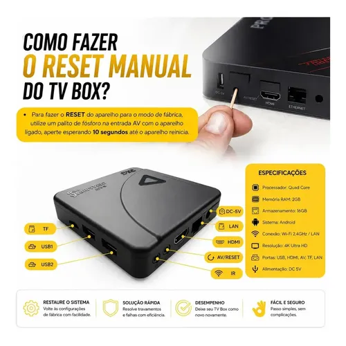 Amazon Fire TV Cube Fire Tv Cube 3ª geração 4K 16GB preto com 2GB