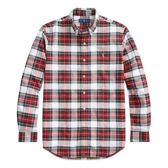Camisa Oxford Hombre Polo Ralph Lauren White/red Original