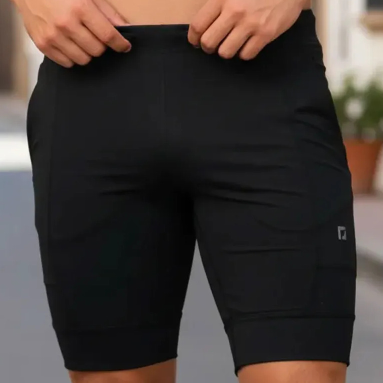 Bermuda De Compressão Para Corrida Masculina Com Bolso