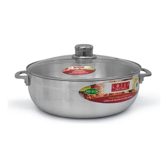 Caldero 30cm Lotus T/vidrio