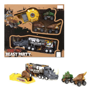 Set 4 Carritos Camionsito Trailer Dinosaurio Juguete Niños Set 4 Carritos Camionsito Trailer Dinosaurio Juguete Niños