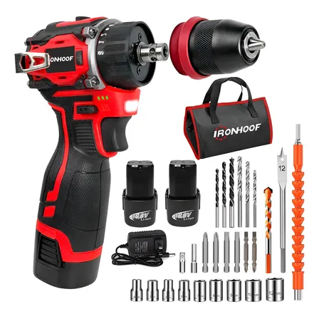 Furadeira E Parafusadeira Brushless Sem Fio 2 Bateria Vermelho E Preto 110 V / 127 V / 220 V 60 Hz