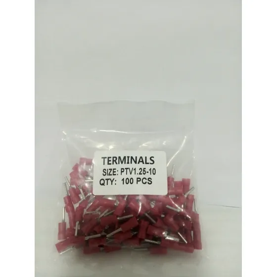 Terminal Rojo Tipo Punta Para Cable 20-18 