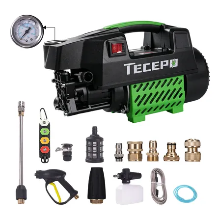 Lavadora Elétrica De Alta Pressão Tecepo Kit Motor A Indução Preto 127v 60hz