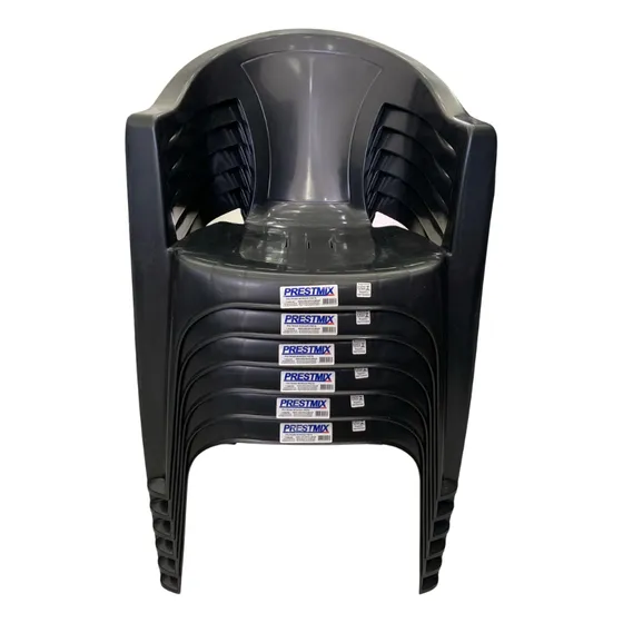 Kit C/6 Cadeira Bistro Com Braço Bar 182kg Resistente Firme