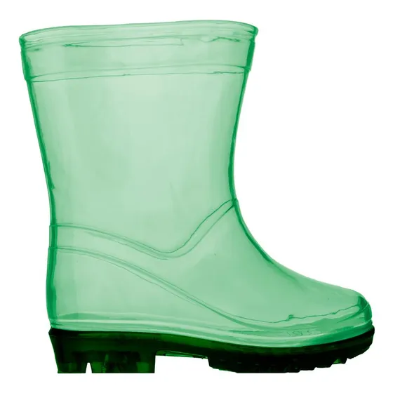 Galocha Infantil Pimpolho Transparente Verde Impermeável