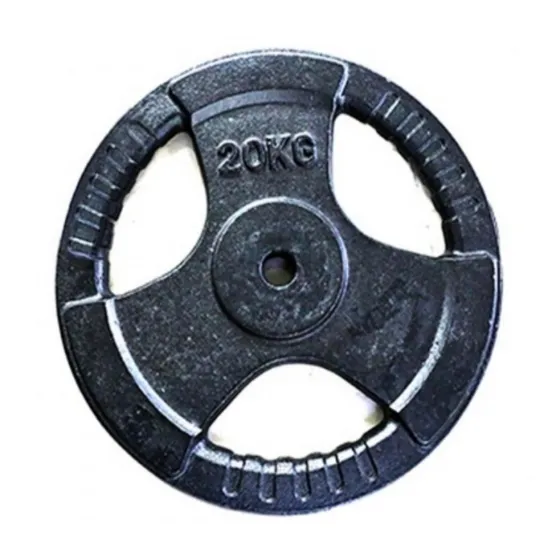 Disco Estandar 20kg Sport Fitness Con Agarre Negro