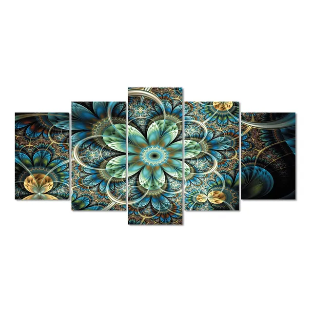 Quadro Decorativo Flor Abstrato Fractal Mandala Quarto Sala