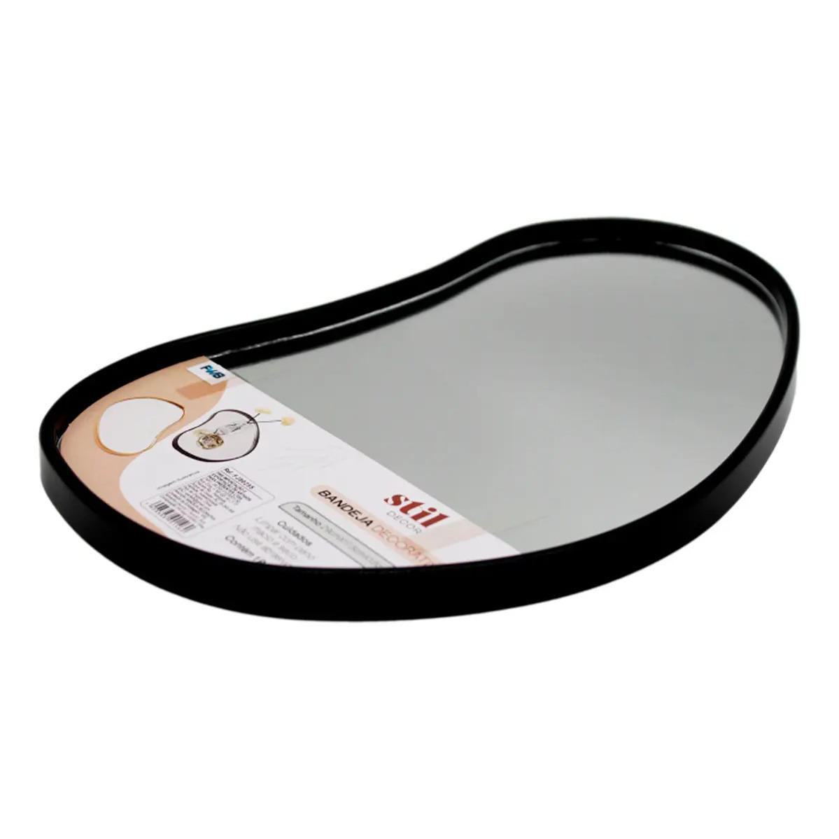 Bandeja Decorativa Espelhada Luxo Orgânica Lavabo Multiuso