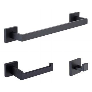 Tastos Juego De Accesorios De Baño De 3 Piezas, Color Negro Tastos Juego De Accesorios De Baño De 3 Piezas, Color Negro