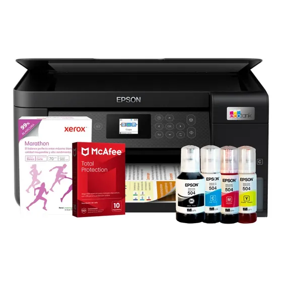 Multifunción Epson L4260 + Antivirus + Papel + Kit De Tintas Negro