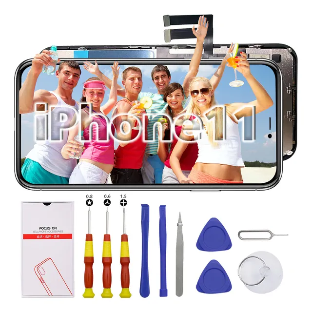 Yuanshen Lcd Screen For iPhone 11, 6.1 inch iPhone 11 Hd Screen Display and Digitalizador Táctil Vidrio With Tools, compatible with Original Repuesto